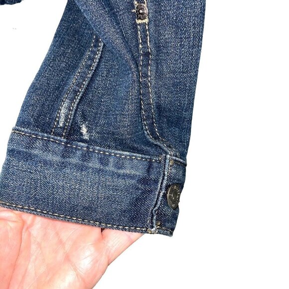 Levi's Women's Denim Trucker Jacket Blue Size Small Pure Cotton Cuffs Buttons - Picture 3 of 15